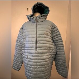 Stio Pinion 800 Down puffer pullover hoodie. size XL color Slate blue women’s